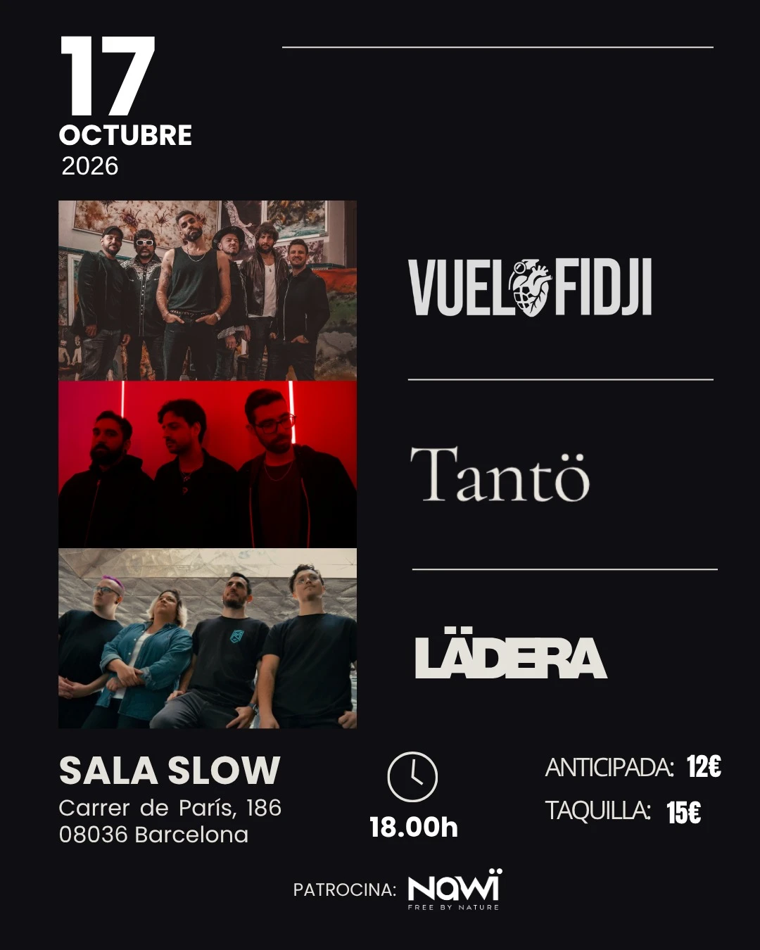 Photo of Tantö, Lädera, Vuelo Fidji performing at Slow Barcelona - Slow - Sala Boîte